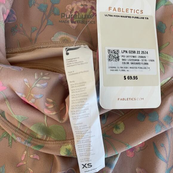 NEW Fabletics PureLuxe Ultra High-Waisted 7/8 Leggings Saguaro Floral - Size XS - Picture 7 of 7